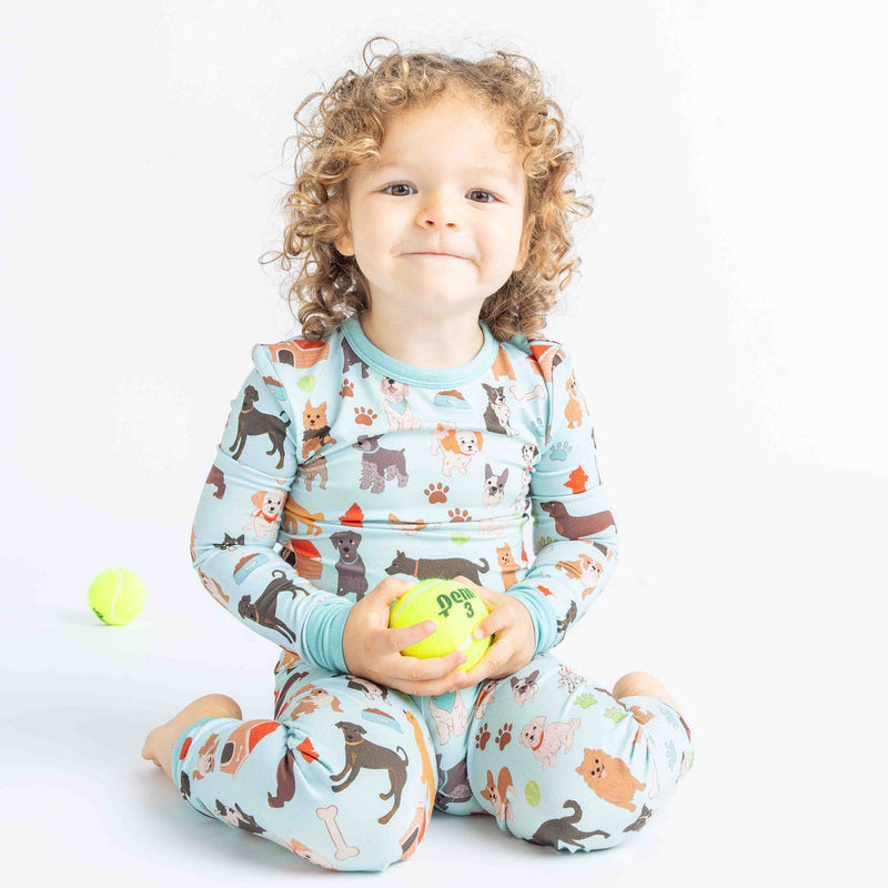 Dogs Bark Kids Bamboo Pajamas Toddler Sleep Set by Emerson and Friends