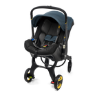 Baby stroller with car seat on a white background
