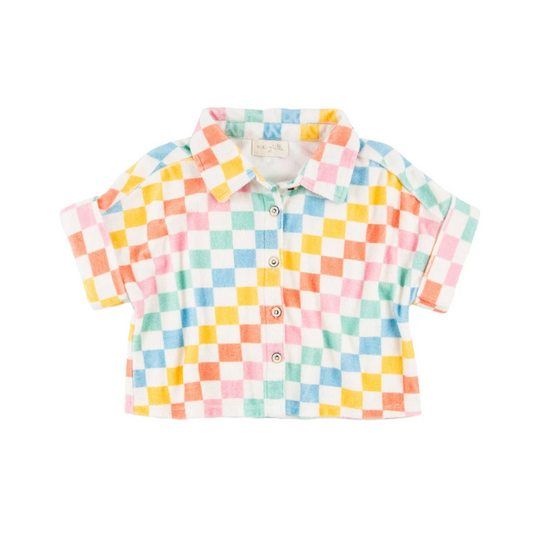 Drew Boxy Button Down Shirt - Starburst by Miki Miette - FINAL SALE