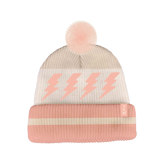 Electric Beanie - Natural/Pink by Tiny Whales