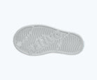 White shoe sole with brand logo on a white background