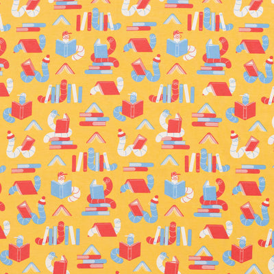 Long Sleeve Tee - Bookworms Yellow by Winter Water Factory