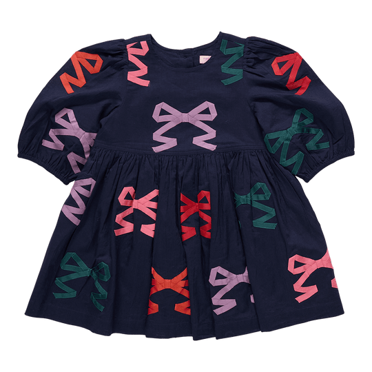 Brooke Dress - Multi Bow Applique by Pink Chicken