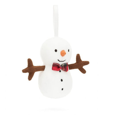 Festive Folly Snowman Ornament - 4x2 Inch by Jellycat FINAL SALE