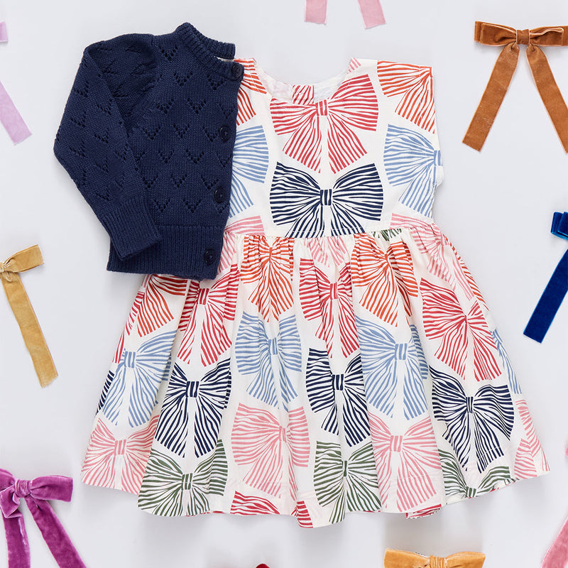 Adaline Dress - Multi Striped Bows by Pink Chicken - FINAL SALE