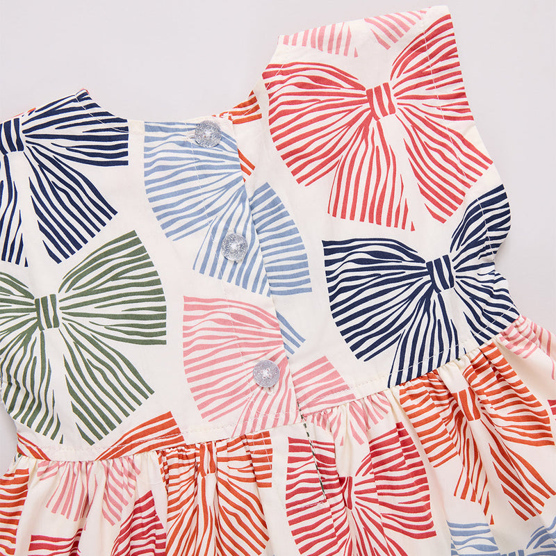 Adaline Dress - Multi Striped Bows by Pink Chicken - FINAL SALE
