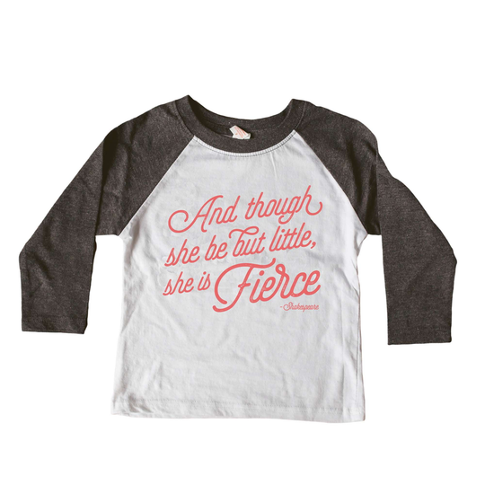 Cotton Raglan Tee - She is Fierce by Sweetpea + Co