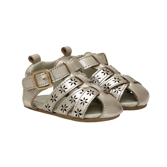 Fleur First Kick Sandals - Gold by Robeez - FINAL SALE