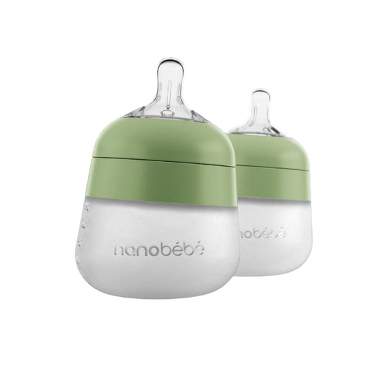 5oz Flexy Silicone Baby Bottle 2 Pack - Sage by Nanobebe