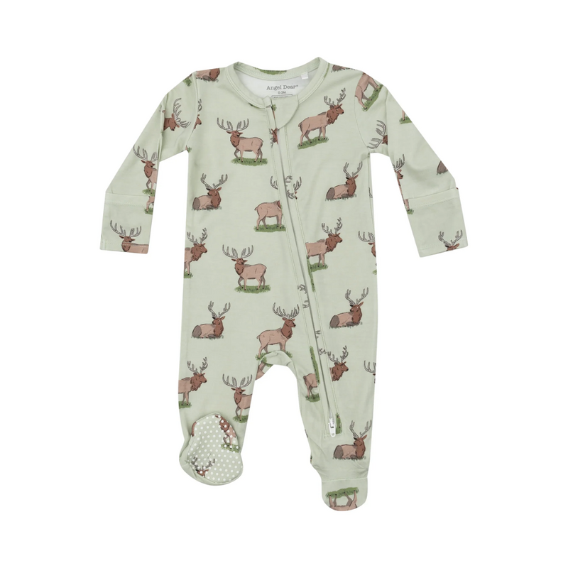 Bamboo 2 Way Zipper Footie - Elk by Angel Dear