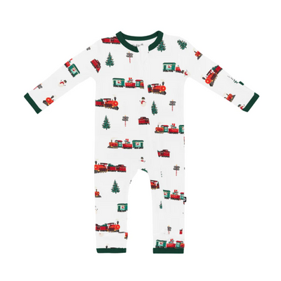 Zippered Romper - Holiday Train by Kyte Baby