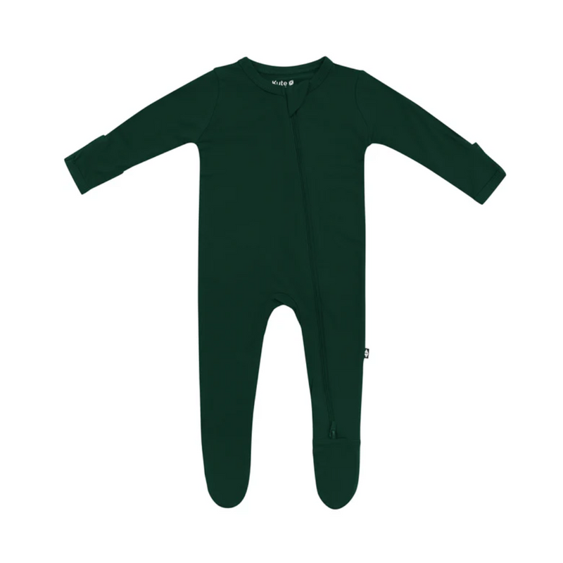 Solid Footie with Zipper - Evergreen by Kyte Baby