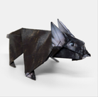 Origami rhinoceros on a white background