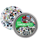 Crazy Aaron's Mini Thinking Putty container with soccer-themed design on a white background