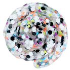Colorful textured ball with star and hexagon patterns on a white background