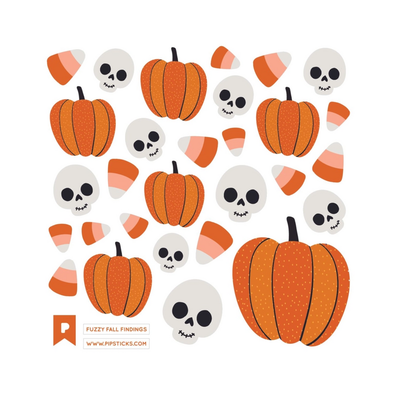 Fuzzy Fall Findings Stickers by Pipsticks - FINAL SALE