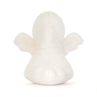 A white plush angel toy with soft wings, photographed from the back against a clean white background.