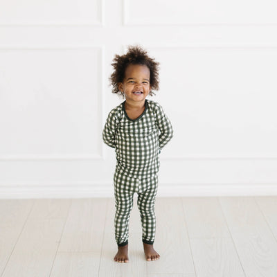 Long Sleeve Pajama Set - Gingham Fir by Kyte Baby