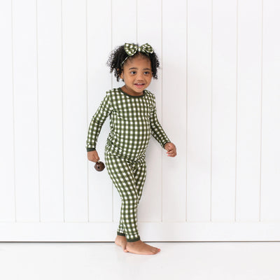 Long Sleeve Pajama Set - Gingham Fir by Kyte Baby