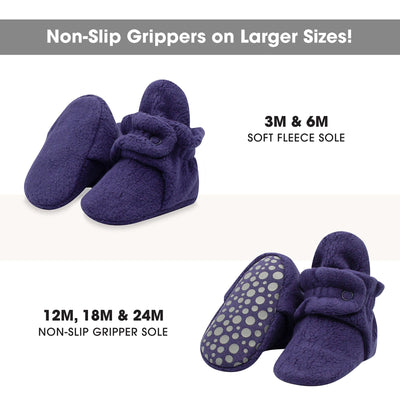 Cozie Fleece Gripper Booties - True Navy by Zutano