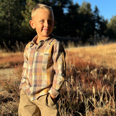 Atwood Woven Button Up - Brown Madras by Me & Henry