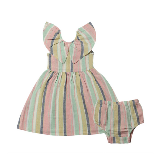 Harper Dress - Aqua/Pink Stripe by Vignette - FINAL SALE