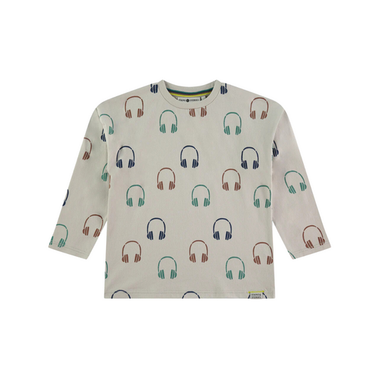 Headphones Long Sleeve Tee - Bone by Babyface - FINAL SALE