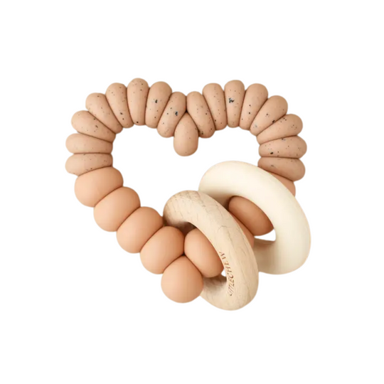 Heart Teether - Coral by Little Chew
