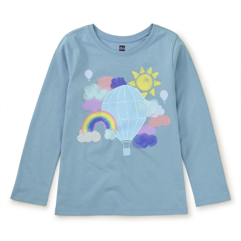 Hot Air Balloon Graphic Tee - Cloud by Tea Collection