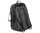 Black backpack on a white background