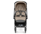 Gray stroller on a white background