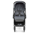 Gray stroller on a white background