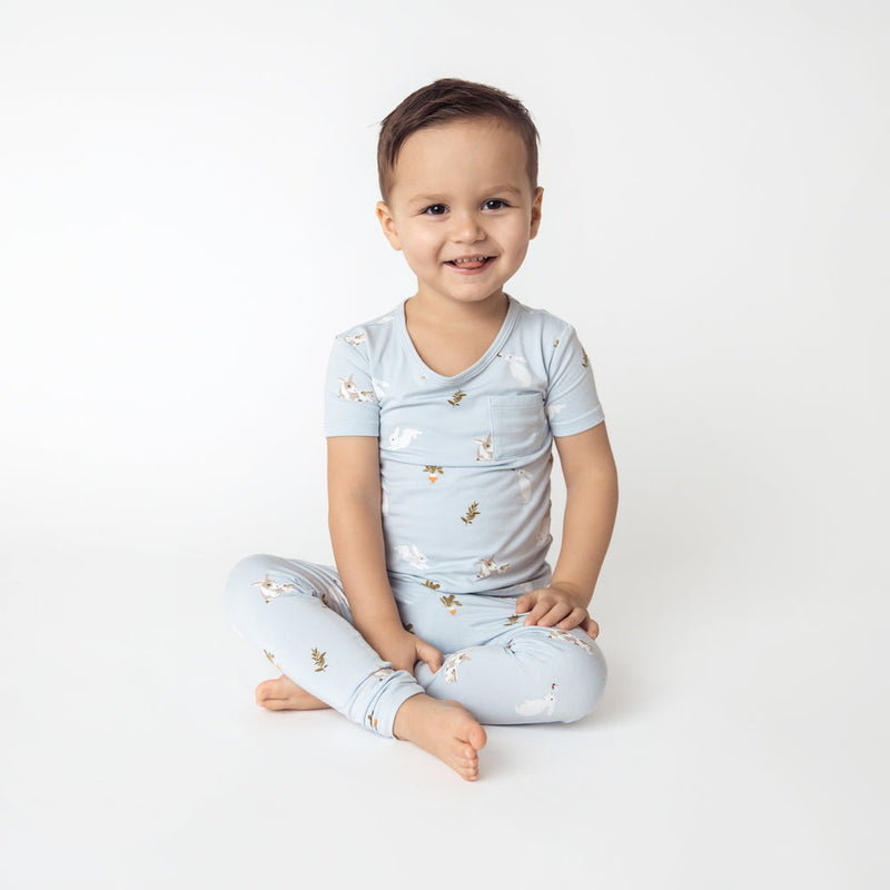 Short Sleeve Toddler Pajama Set - Ice Rabbit by Kyte Baby