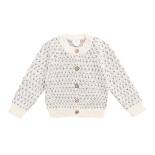 Savannah Jacquard Cardigan - Sheer Pink by Jamie Kay