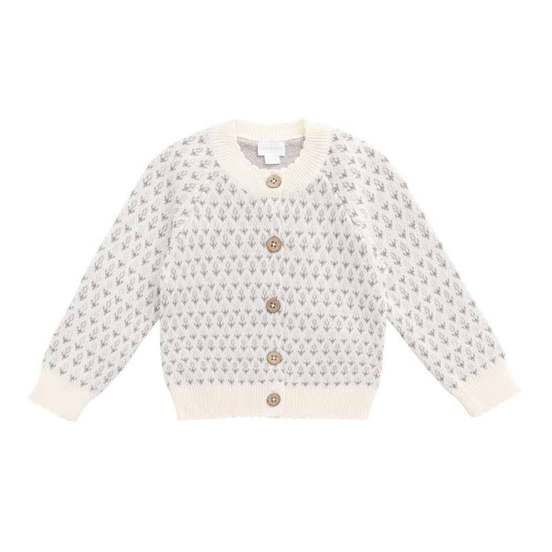 Savannah Jacquard Cardigan - Sheer Pink by Jamie Kay