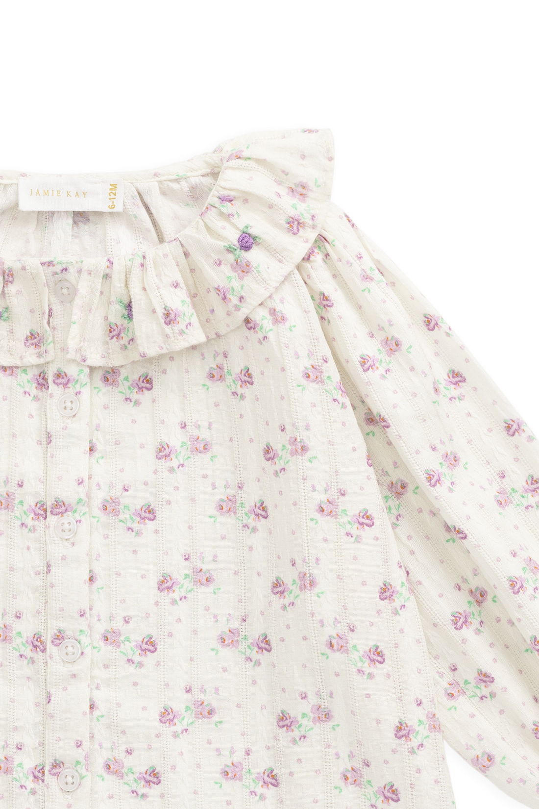 Floral patterned fabric with a white background