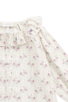 Floral patterned fabric with a white background