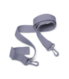 Gray strap with two hooks on a white background