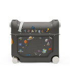 Children's suitcase with space-themed graphics and 'TRAVEL' text on a white background