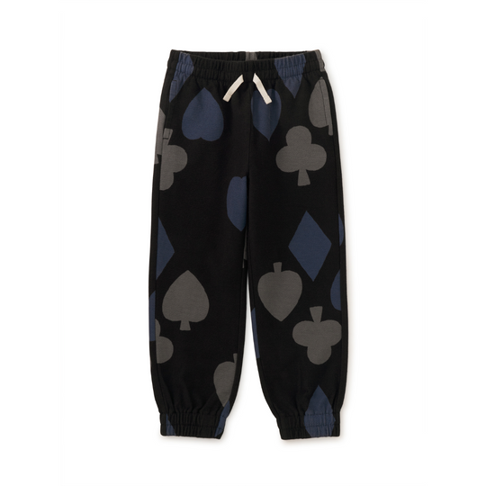 Printed Easy Fit Joggers - Winning Hand Black by Tea Collection - FINAL SALE
