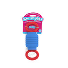 Krumple's toy with blue and red design on a white background