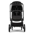 Black stroller on a white background