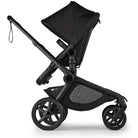 Black stroller on a white background
