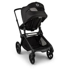 Black stroller on a white background