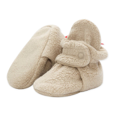 Cozie Fleece Booties - Khaki by Zutano