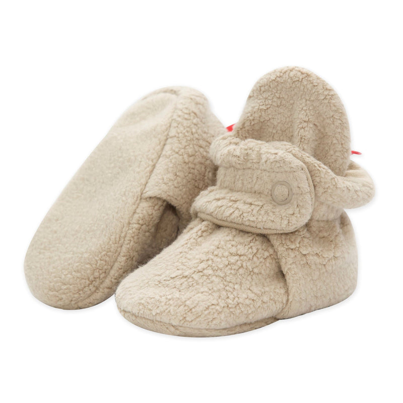 Cozie Fleece Booties - Khaki by Zutano