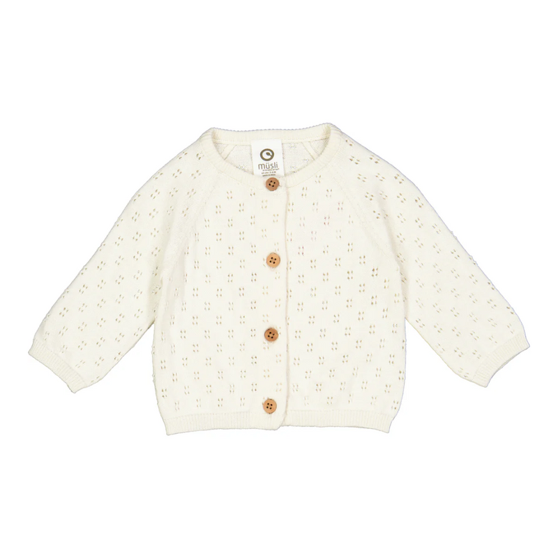 Knit Pointelle Cardigan - Balsam Cream by Musli