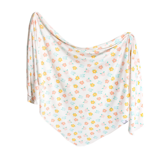 Knit Swaddle Blanket - Daisy by Copper Pearl