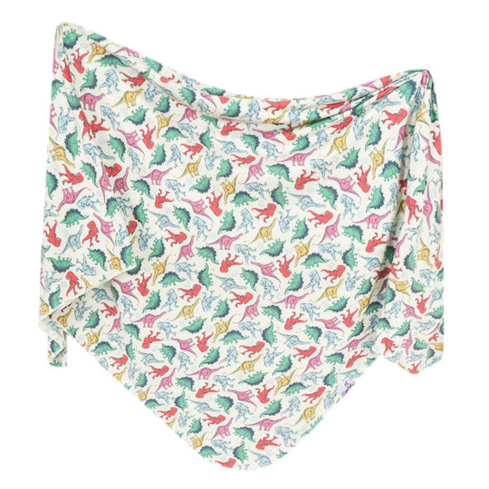 Knit Swaddle Blanket - Dinosaurs of Jurassic Park by Copper Pearl