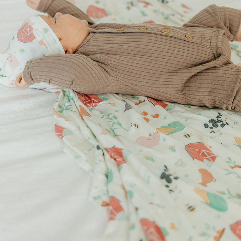 Knit Swaddle Blanket - Farmstead by Copper Pearl